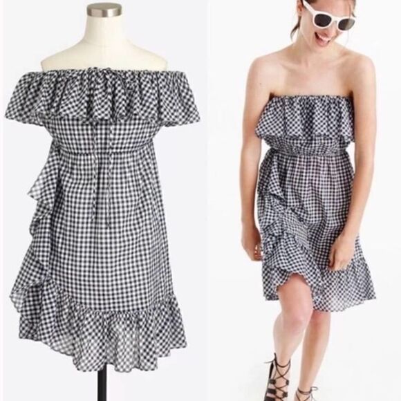 J. Crew Gingham Check Sleeveless Dress Size Medium - Picture 1 of 7